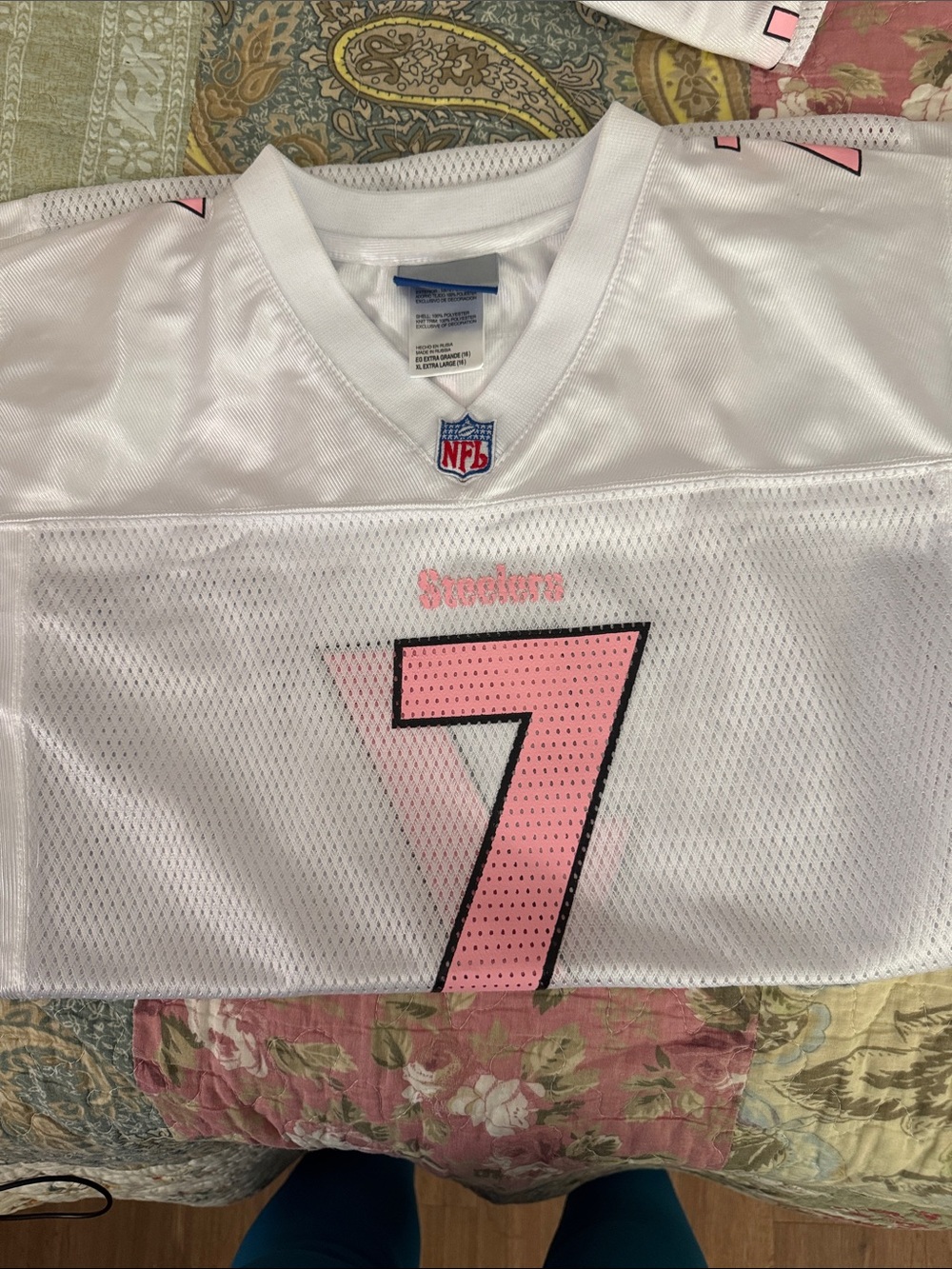 Reebok White & Pink NFL Jersey #7